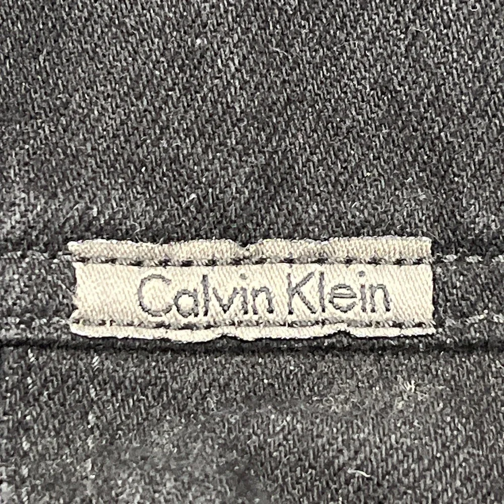 VTG Calvin‎ Klein Jean Jacket Men's Large Black Denim Trucker Hand Pockets USA